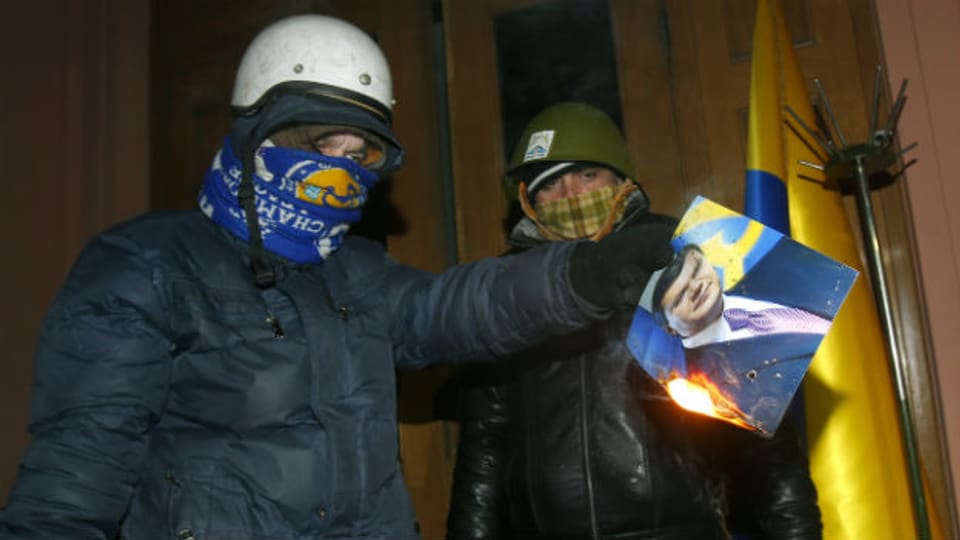Demonstranten im besetzten Justizministerium in Kiew.