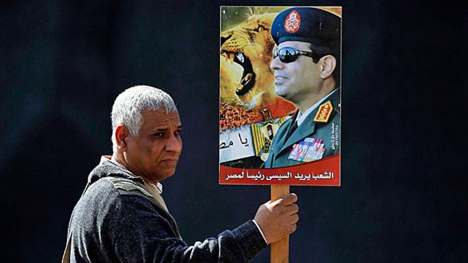 Ein Unterstützer General as-Sisis am 25. Januar in Kairo.