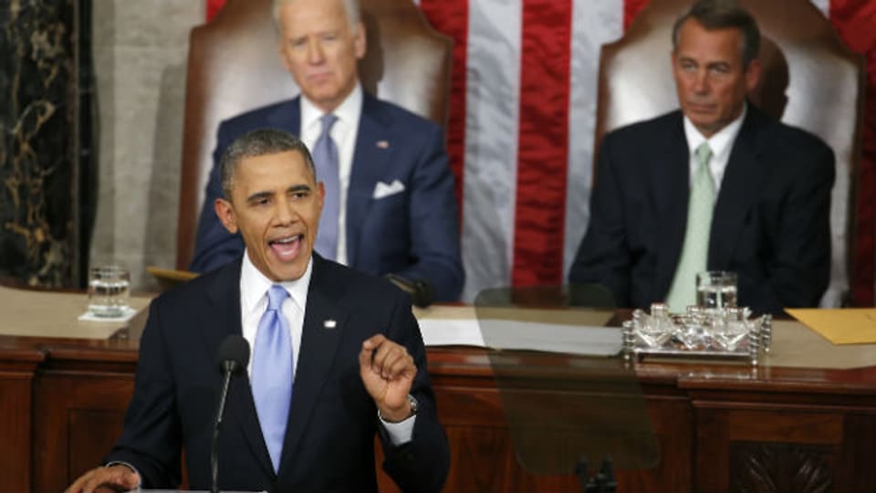 US-Präsident Barack Obama bei seiner Rede vor dem Kongress.
