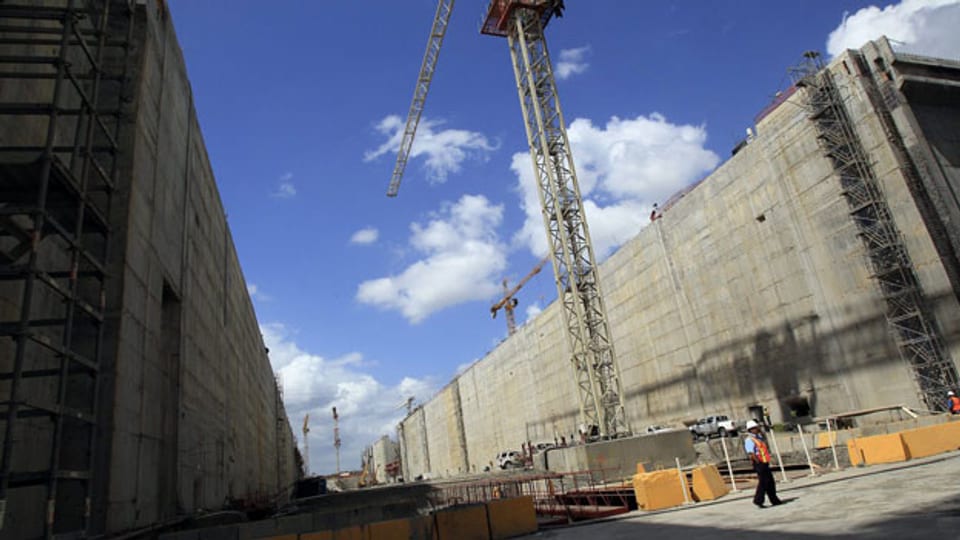 Blick auf die Baustelle zur Erweiterung des Panama-Kanals, Panama, 5. Februar 2014.