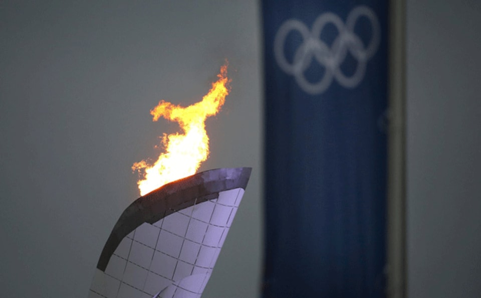 die olympische Flamme in Sotchi