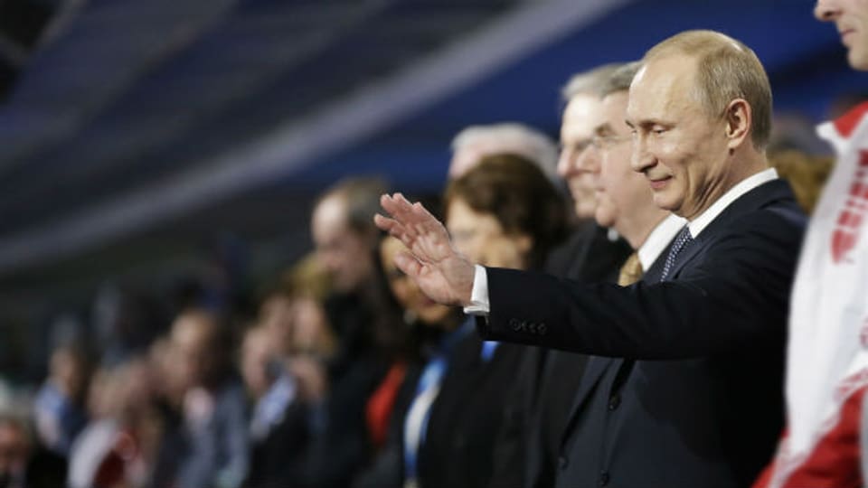 Wladimir Putin bei der Schlussfeier in Sotschi.