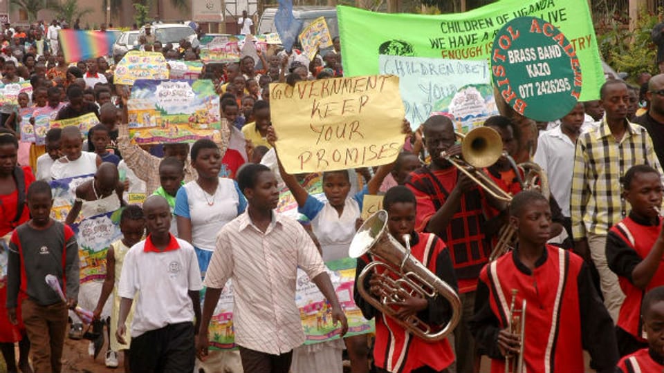 Demonstration gegen Homosexualität in Uganda.