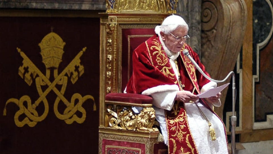 Papst Benedikt der 16. bei seinem letzten Auftritt am 28. Februar 2013.