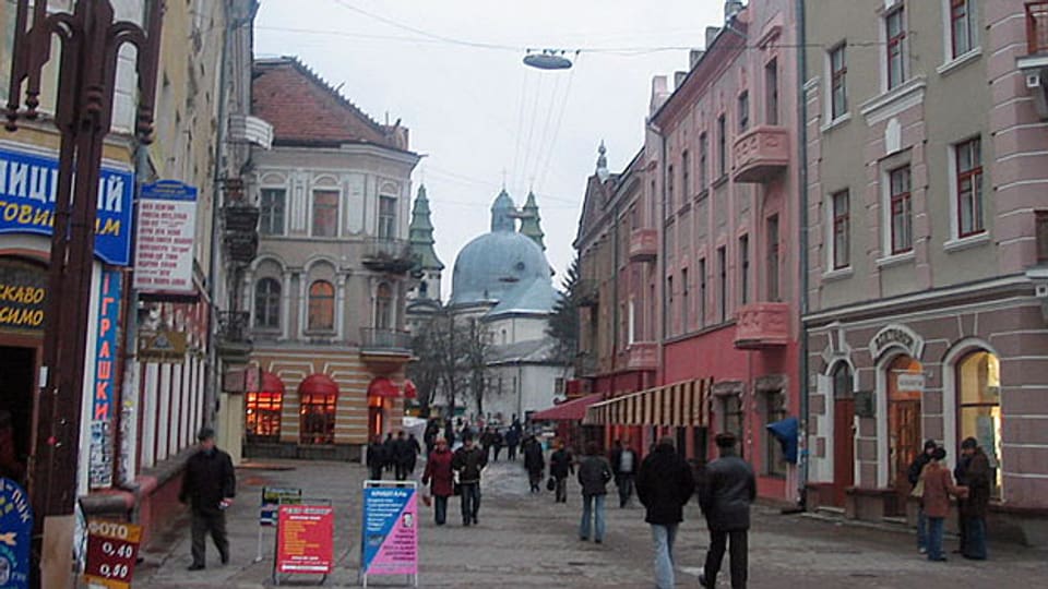 Ternopil, eine Stadt im Westen der Ukraine und eine der drei wichtigsten Städte Ostgaliziens.