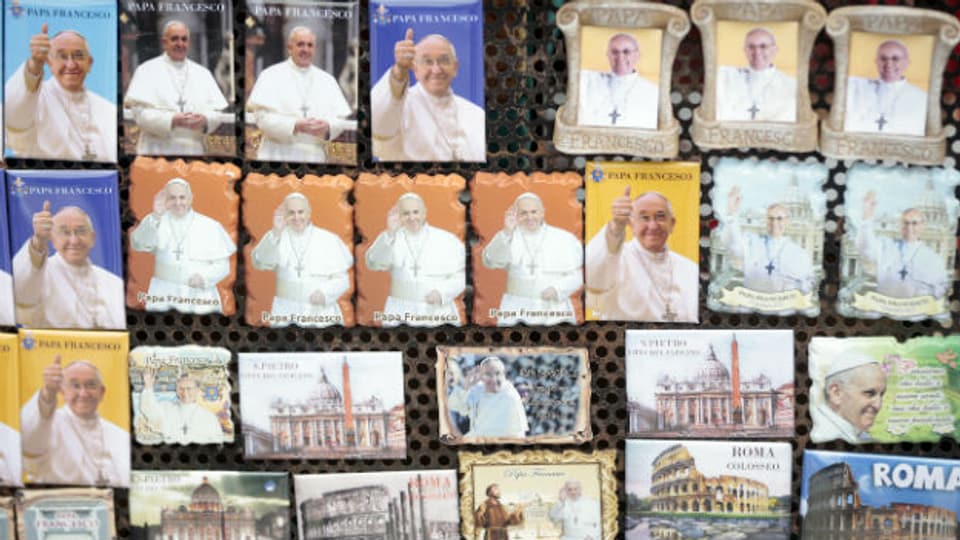 Der Papst ist in Rom überall zu sehen.
