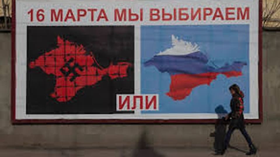 Propaganda-Plakat auf der Krim.