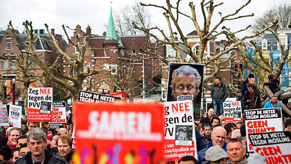 Proteste gegen Geert Wilders in Amsterdam.