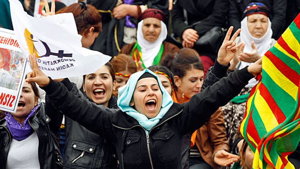 UnterstützerInnen der kurdischen BDP feiern.