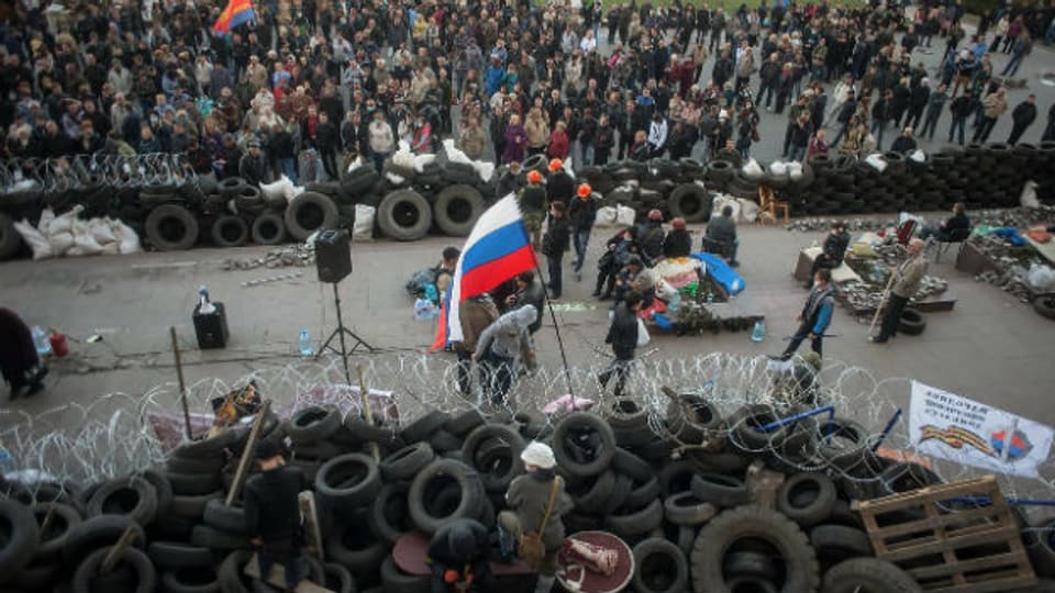Prorussische Aktivisten im Osten der Ukraine.