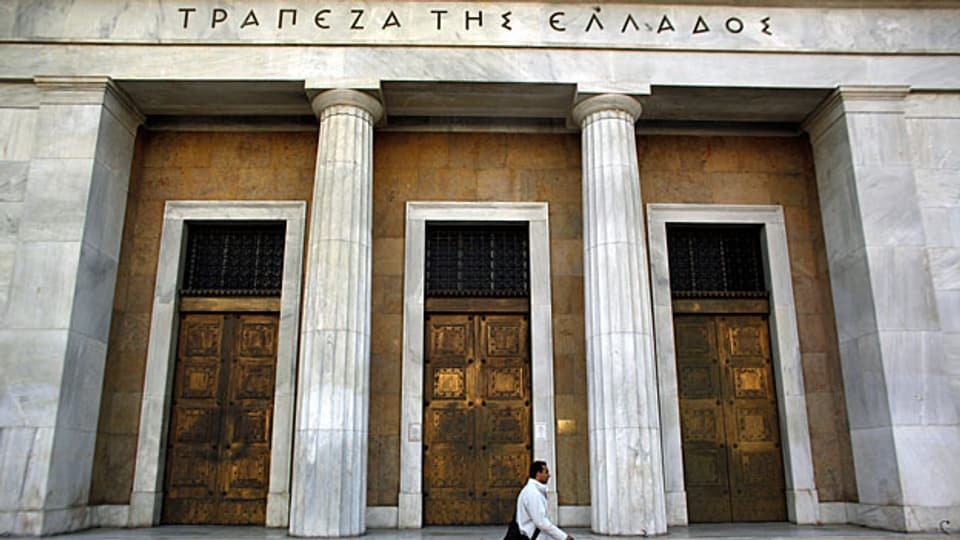 Die griechische Zentralbank in Athen. Die Investoren reissen sich um die Staatsanleihen.