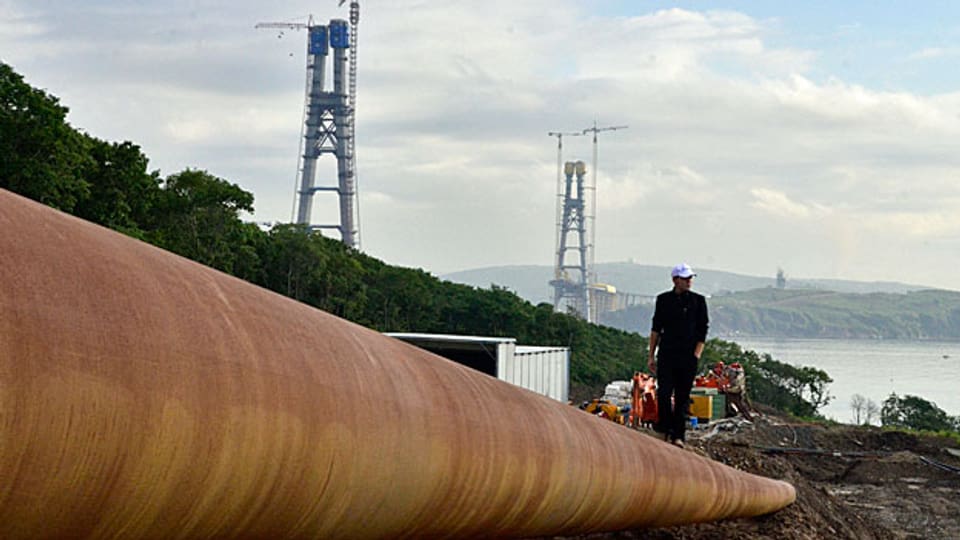 Erstmals scheinen Chancen zu bestehen, in den Verhandlungen um russische Erdgaslieferungen nach China einen Durchbruch zu erzielen.  Bild: Gas-Pipeline in der Nähe von Wladiwostok, im äussersten Osten Russlands.