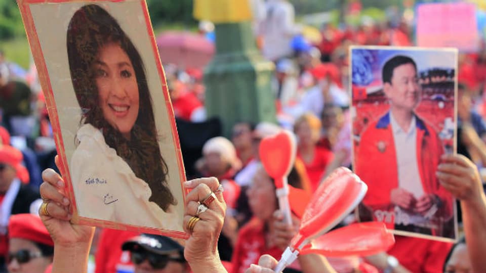 Die regierungstreuen «Rothemden» bei einer Kundgebung für die Regierung von Yingluck Shinawatra Anfang April.