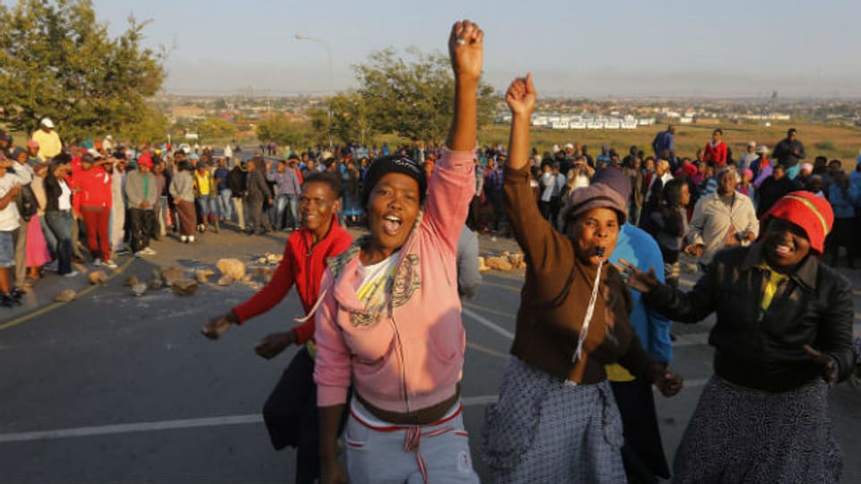 Proteste in Johannesburg (April 2014).