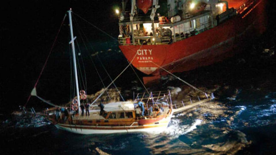 Bootsflüchtlinge in Griechenland.
