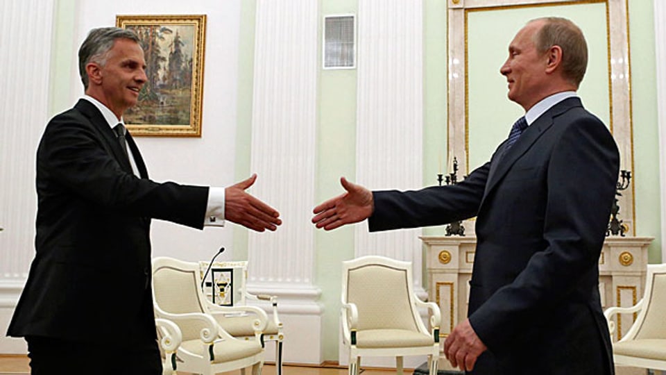 Didier Burkhalter und Wladimir Putin in Moskau.
