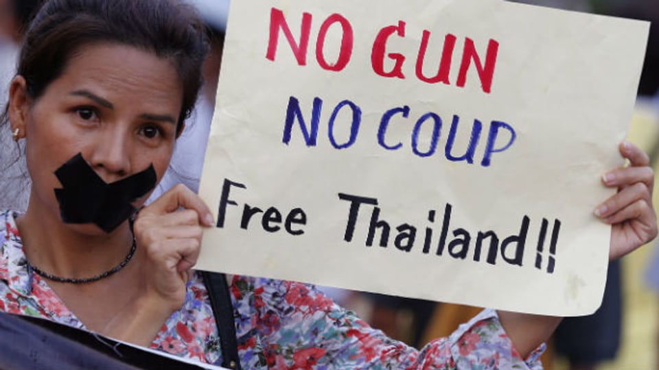 Demonstrantin in Bangkok.