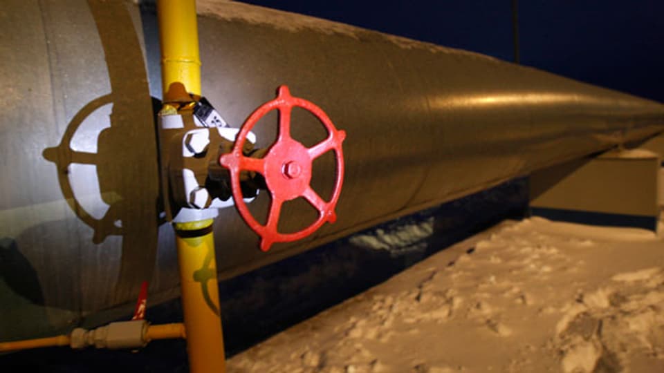Eine Pipeline mit Gasverdichterstation in Sudzha in der russischen Region Kursk. Symbolbild.