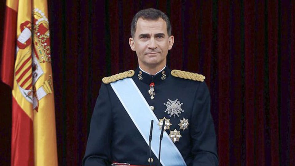 König Felipe der VI. während seiner königlichen Rede am 19. Juni 2014.