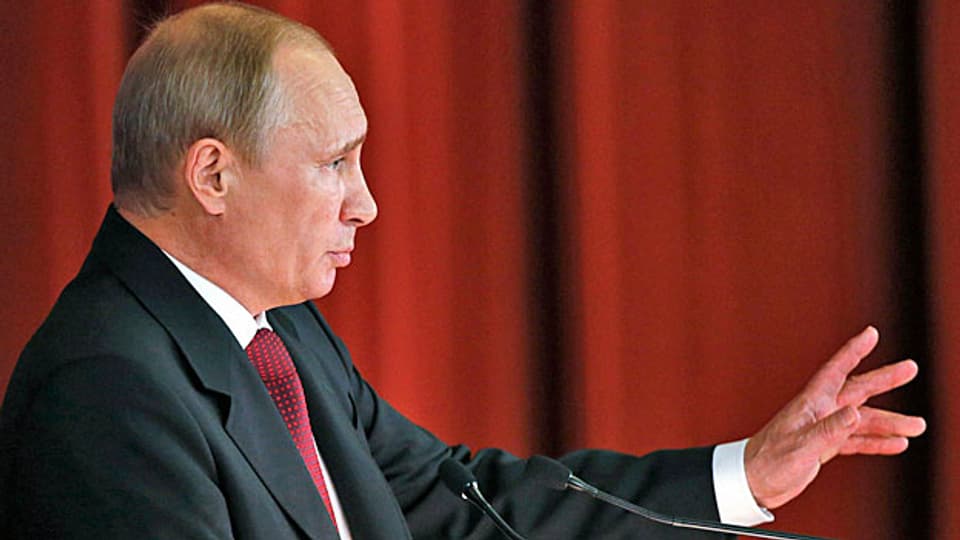 Der russische Präsident Wladimir Putin während seiner Rede zur Lage in der Ukraine.