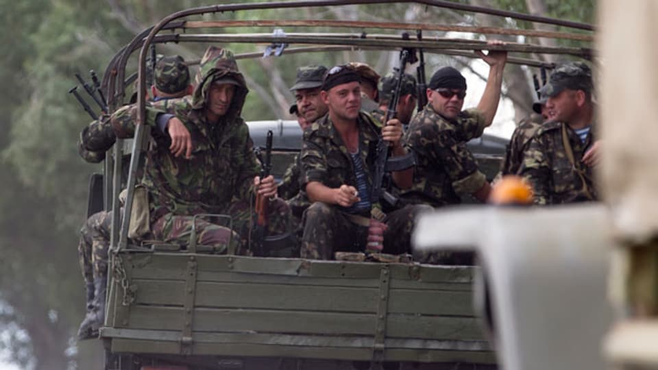 Ukrainische Soldaten haben die Milizen aus Slavjansk vertrieben.