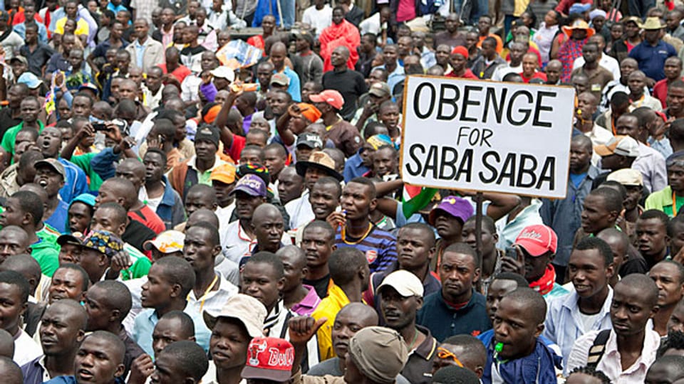 Anhänger der kenianischen Opposition demonstrieren am «Saba Saba Day» in der Hauptstadt Nairobi.