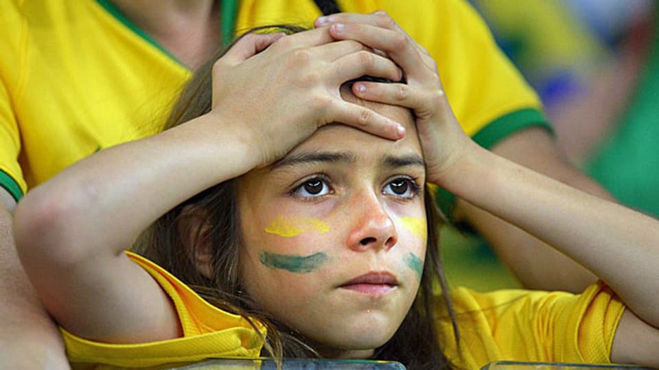 Schock und Trauer bei den Fans nach dem Halbfinal Brasilien gegen Deutschland.