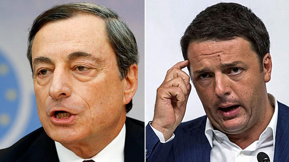 EZB-Chef Mario Draghi und der italienische Premier Matteo Renzi.