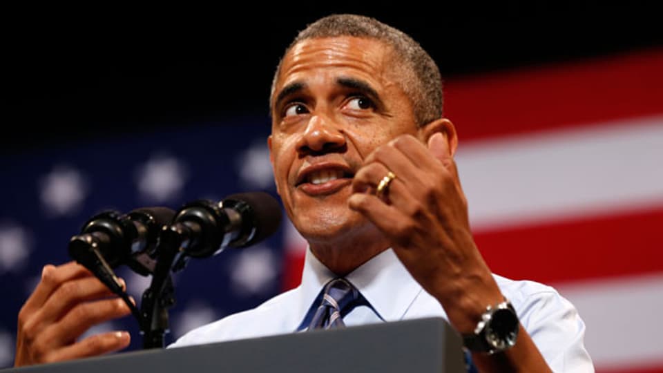«Der Bär ist ausgebrochen.» US-Präsident Barack Obama in Austin, Texas, am 10. Juli 2014.