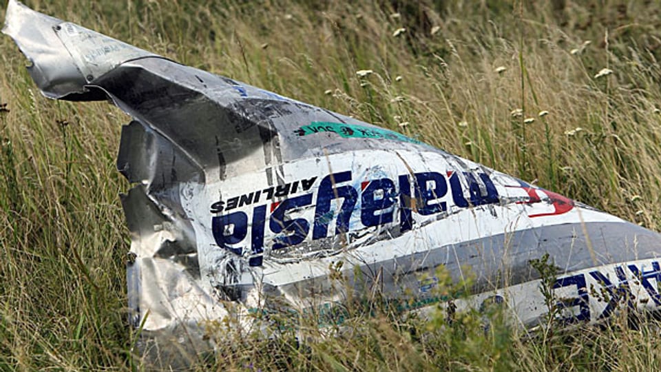 Ein Wrackteil der abgestürzten Maschine der Malaysian Airlines.