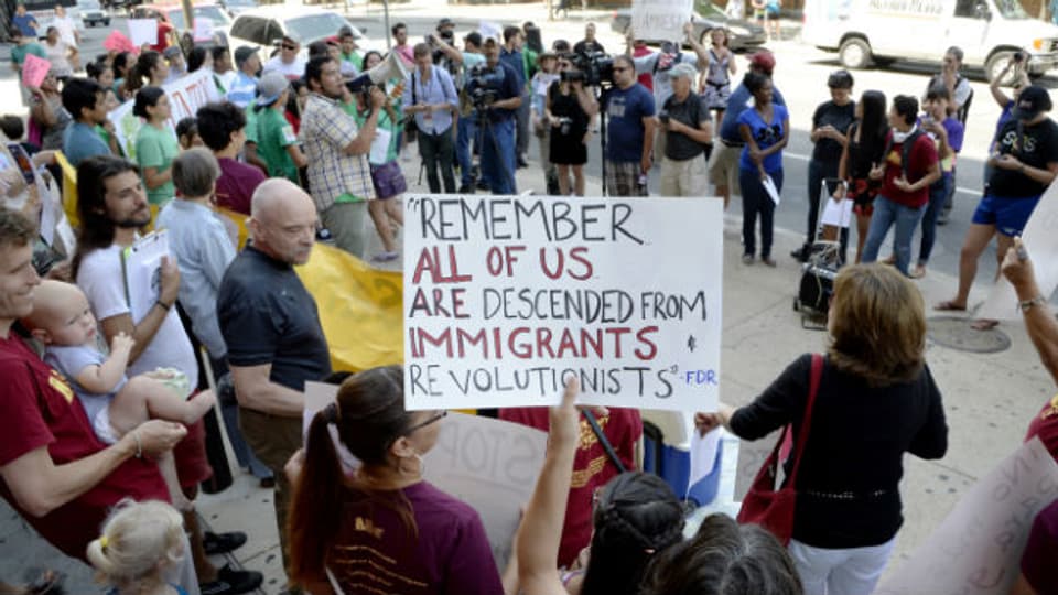 Demonstration zur Unterstützung von MigrantInnen in den USA.