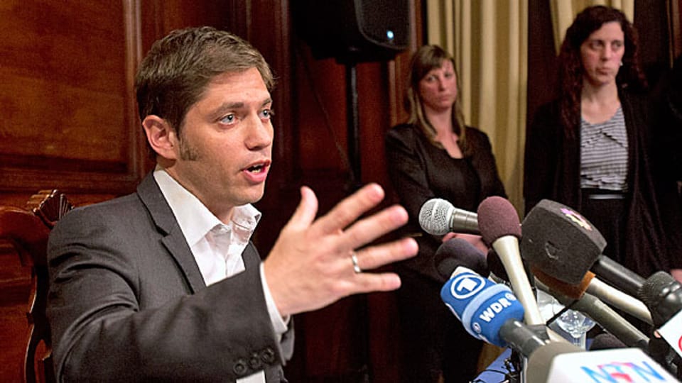 Argentiniens Wirtschaftsminister Axel Kicillof an der Pressekonferenz am 30. Juli im argentinischen Konsulat in New York.
