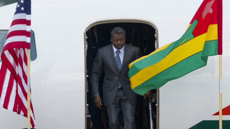 Der Präsident von Togo,  Faure Gnassingbe, bei seiner Ankunft in der Andrews Airforce Base.