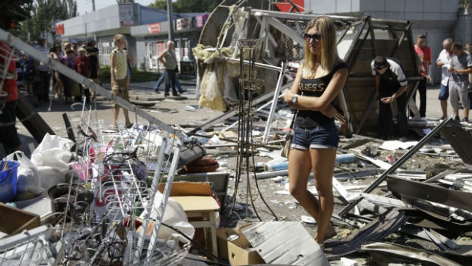 Zerstörung in der ukrainischen Stadt Donetsk.
