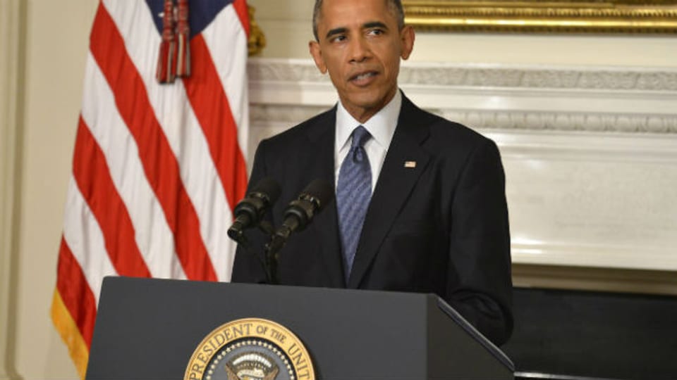Die USA schalten sich in den Konflikt in Nordirak ein: Präsident Obama am Donnerstag im Weissen Haus.