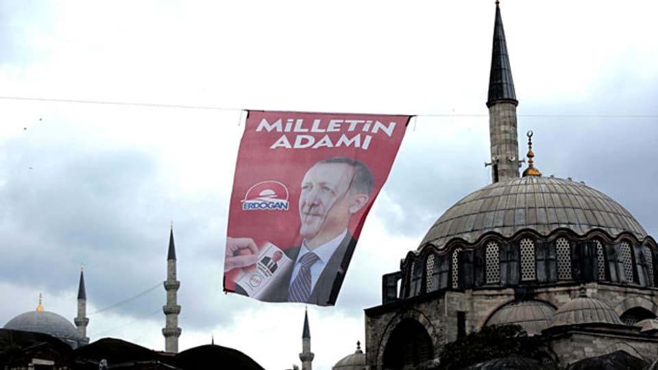 Wahlplakat in Istanbul.