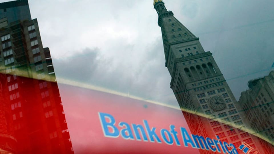 Bank of America-Niederlassung in New York City, USA. Die Bank muss eine Rekordbusse wegen eines Hypothekendeals zahlen.