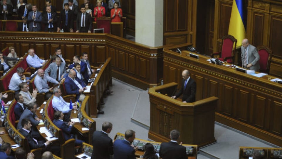 Das ukrainische Parlament, Wechowna Rada (Oberster Rat) in einer Aufnahme vom Juli.