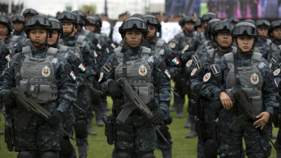 Angehörige der neuen mexikanischen Polizeitruppe am 22. August bei der Vereidigung.