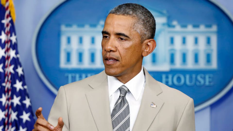US-Präsident Barack Obama im Weissen Haus vor einem Treffen mit dem Nationalen Sicherheitsrat in Washington am 28. August 2014.