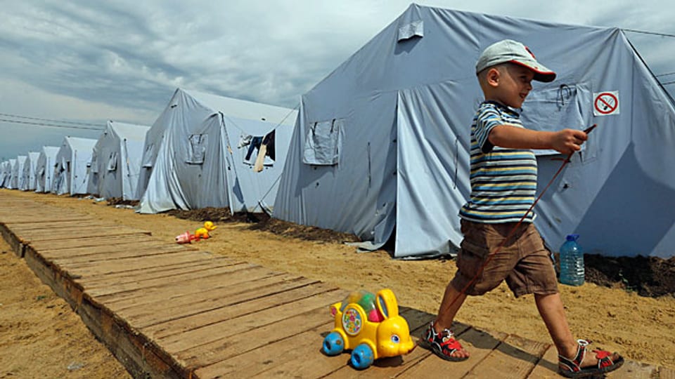 Ein Zeltlager für Flüchtlinge in der Nähe der südrussischen Stadt Rostow.