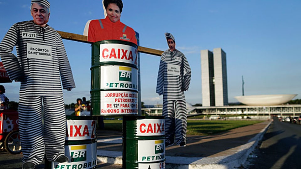Bereits im Mai gab es in der brasilianischen Hauptstadt Proteste wegen Korruption bei Petrobras.