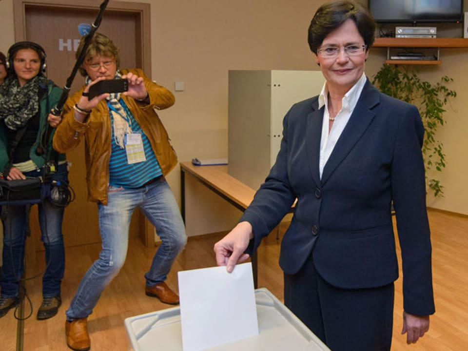 Christiane Lieberknecht (CDU) verteidigt den Sitz als Ministerpräsidentin von Thüringen