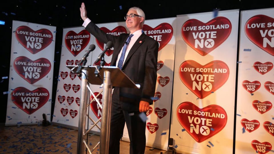 Der Führer der Nein-Kampagne, Alistair Darling, sagt, ein Nein zur Unabhängigkeit heisse nicht Nein zu einem Wandel.