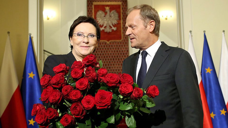 Die neue polnische Premierministerin Ewa Kopacz und der scheidende Premier Donald Tusk, der nach Brüssel zieht.