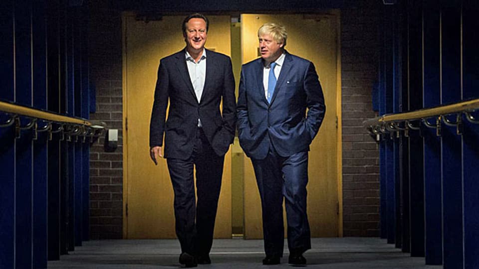 Der britische konservative Premier David Cameron und Londons Bürgermeister Boris Johnson auf dem Weg zum Tory-Parteitag in Birmingham.