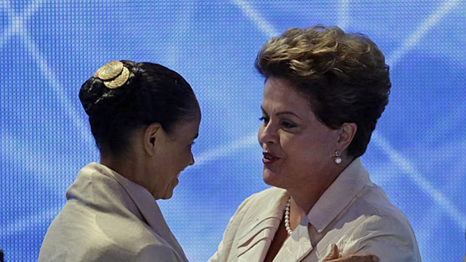 Marina Silva und Dilma Rousseff - beide hoffen, bei der Wahl vom kommenden Wochenende die Mehrheit der Stimmen zu erringen.
