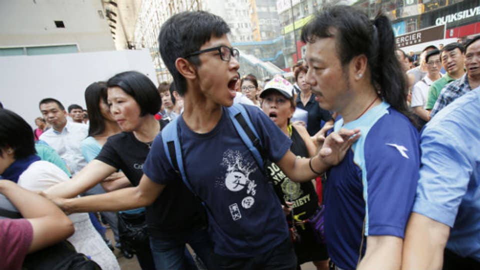 Die Nerven liegen blank: Die Demonstranten wehren sich gegen Angriffe von Schlägerbanden und wütenden Bürgern.