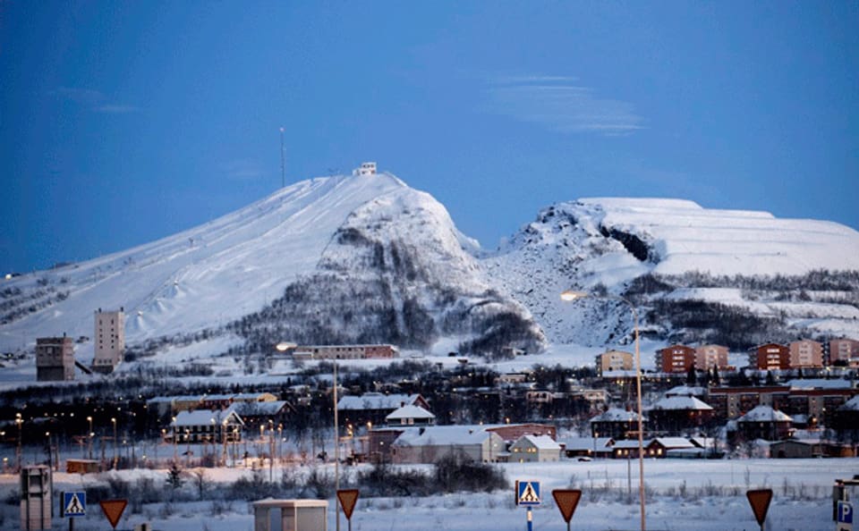 Ansicht der schwedischen Bergbaustadt Kiruna