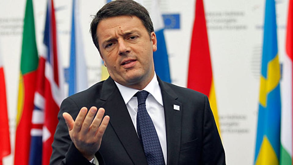 Italiens Ministerpräsident Matteo Renzi am Beschäftigungsgipfel zur Jugendarbeitslosigkeit in der EU in Mailand.